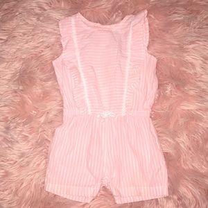 Carter’s Neon Coral Striper Ruffle Romper
